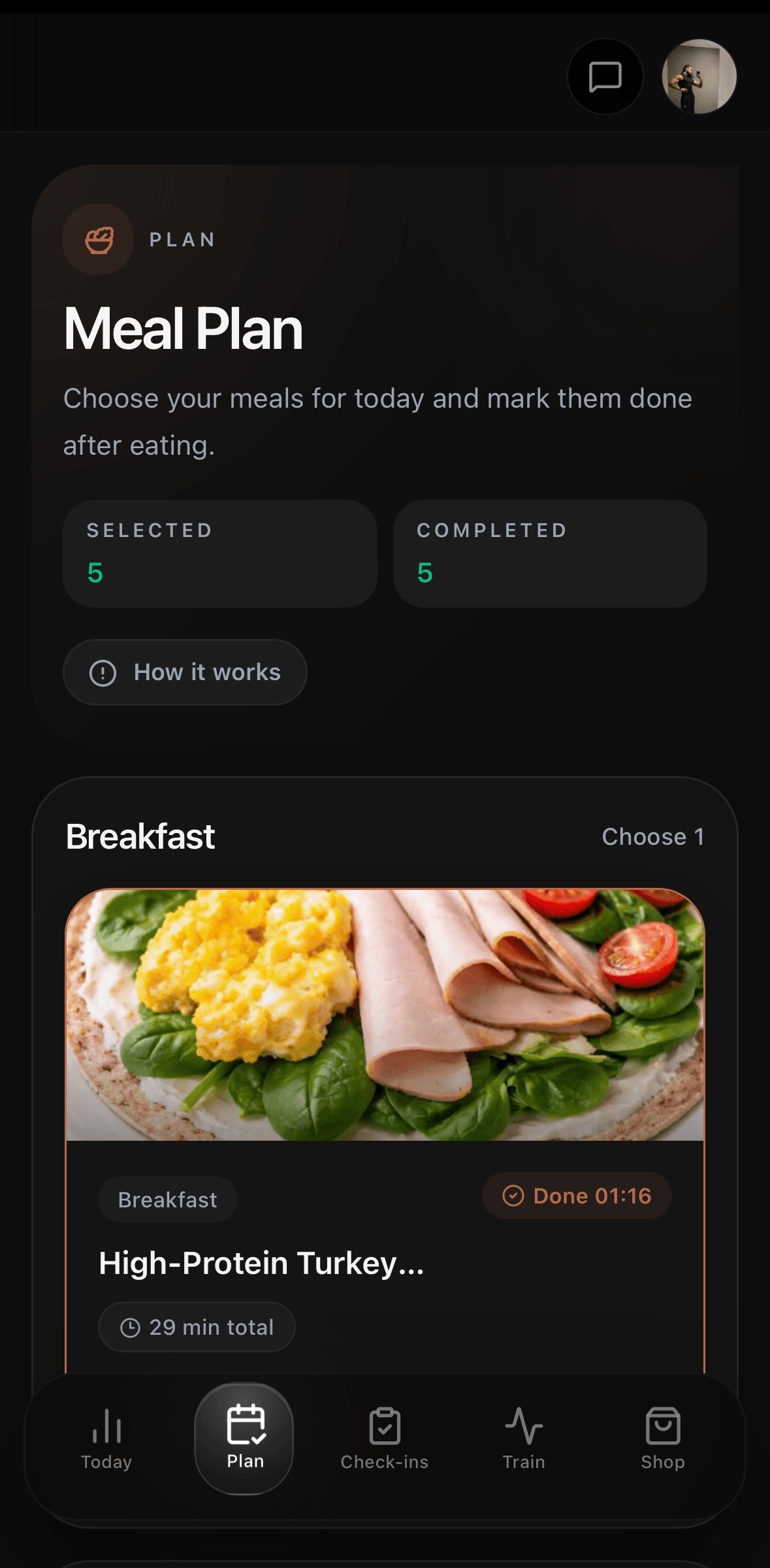 Primal Powerhouse meal-plan screen
